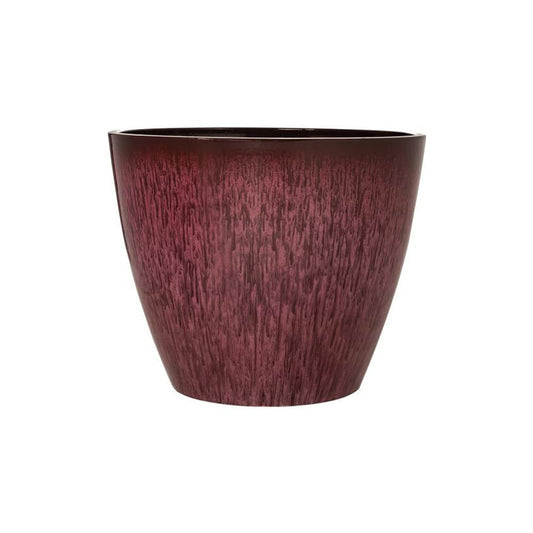shopior Florence Planter Round- Decorative Outdoor & Indoor Plant Pot, Heavy Duty Weatherproof Flower Planter | Large Plastic Garden Pot for Patio, Balcony & Home Decor - (1, 31cm - Dappled Burgundy)