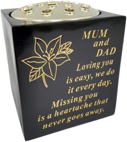 Graveside Memorial Vase – Weatherproof Grave Flower Container with Removable Lid – Elegant Cemetery Tribute Vase | Remembrance Ornament, Sympathy Gift for Loved One (Brother)