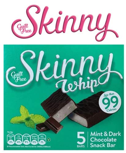 New Skinny Whip Snack Bars Less Than 99 Calories 5 Variations Multi-Pack (Mint & Dark Chocolate, 2 Boxes)