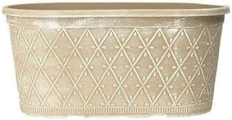 Powdered Whitewashed Trough Window Box 42cm – Decorative Plastic Outdoor Planter with Drainage Holes – Weatherproof Plastic Outdoor Planter with Drainage Holes Flower Pot for Gardens (1, Pink)