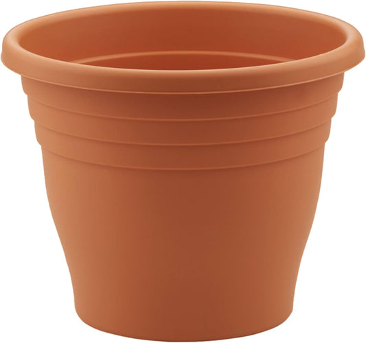 shopior 30cm (12 Inch) Plastic Planter Round Ascot Flower Pot | Garden Plant Pot with Pierceable Drainage Holes – Deep Planting Pots | Durable & Weatherproof Garden Decor (30cm-Terracotta, Pack 1)