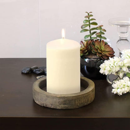 Decorative Long-Lasting Unscented Overdipped Church Pillar Candle Set | Slow Burning Giant Festive Candle for Home Decor with 150 Hr Burn Time | Smokeless Votive Candles | White (White Pack of 6)