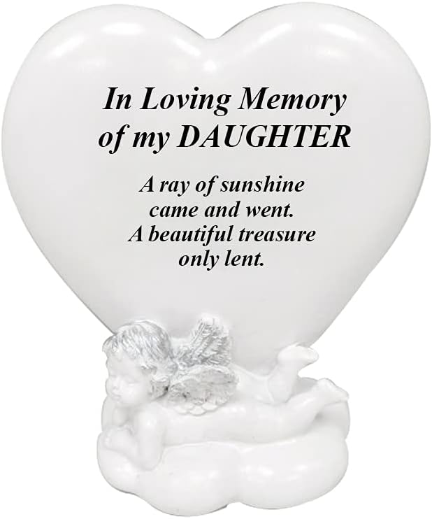 OnlineStreet Memorial Heart Plaques Grave Cherub Ornaments - Personalised Grave Decoration Plaques, Cherub, Engraved with Remembrance Quotes in Loving Memory of your Special Ones (Husband)