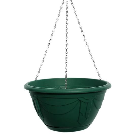 Whitefurze G02074 32cm Venetian Hanging Basket - Forest Green