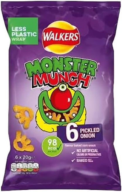 Walkers Crisps Variety Multipack | Assorted Flavours – Classic British Snack Box for Sharing, Lunchbox & Traveling – Family Party Pack Flavored Crispy Snacks (Pack 3, 6xTomato Ketchup 25g)