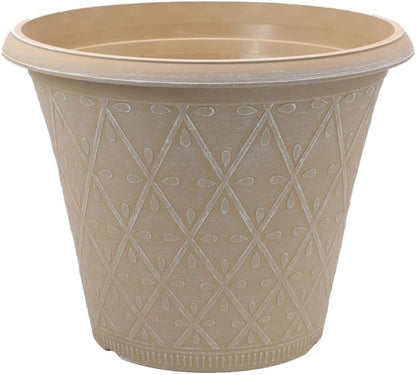 shopior Plastic Prisma Planters | Festive Garden Planting Pot 9L – Round Garden Plant Pots with Drainage Holes | Weatherproof Decorative Patio Flower Pot - (30cm - Purple, Pack 1)