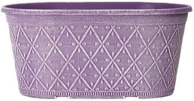 Powdered Whitewashed Trough Window Box 42cm – Decorative Plastic Outdoor Planter with Drainage Holes – Weatherproof Plastic Outdoor Planter with Drainage Holes Flower Pot for Gardens (1, Pink)
