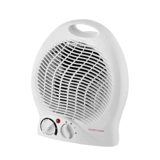 Thermo Indoor Fan Heater with 2 Heat Settings and Overheat Protection | Energy Efficient - Solar Pwer Portable and Lightweight | 2000W | Low Energy Silent | White and Dark (UpRight Thermo - 44002)