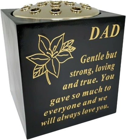 Graveside Memorial Vase – Weatherproof Grave Flower Container with Removable Lid – Elegant Cemetery Tribute Vase | Remembrance Ornament, Sympathy Gift for Loved One (Brother)