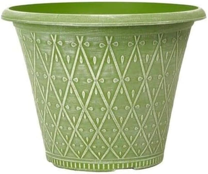 shopior Plastic Prisma Planters | Festive Garden Planting Pot 9L – Round Garden Plant Pots with Drainage Holes | Weatherproof Decorative Patio Flower Pot - (30cm - Purple, Pack 1)