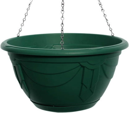 Whitefurze G02074 32cm Venetian Hanging Basket - Forest Green