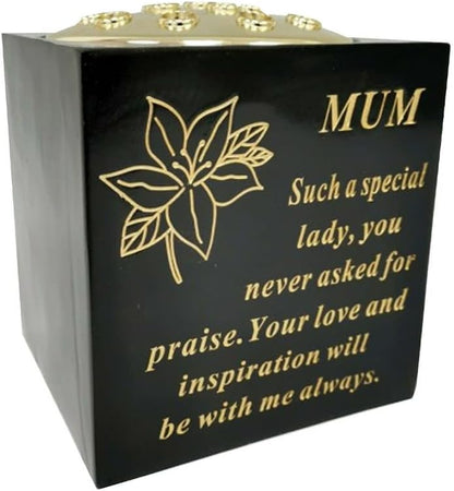 Graveside Memorial Vase – Weatherproof Grave Flower Container with Removable Lid – Elegant Cemetery Tribute Vase | Remembrance Ornament, Sympathy Gift for Loved One (Brother)