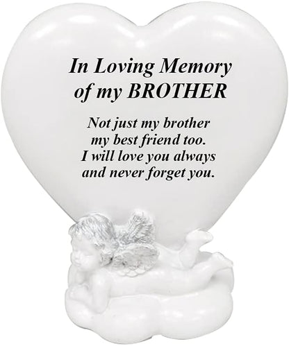 OnlineStreet Memorial Heart Plaques Grave Cherub Ornaments - Personalised Grave Decoration Plaques, Cherub, Engraved with Remembrance Quotes in Loving Memory of your Special Ones (Husband)