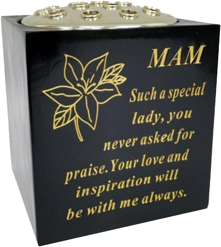 Graveside Memorial Vase – Weatherproof Grave Flower Container with Removable Lid – Elegant Cemetery Tribute Vase | Remembrance Ornament, Sympathy Gift for Loved One (Brother)