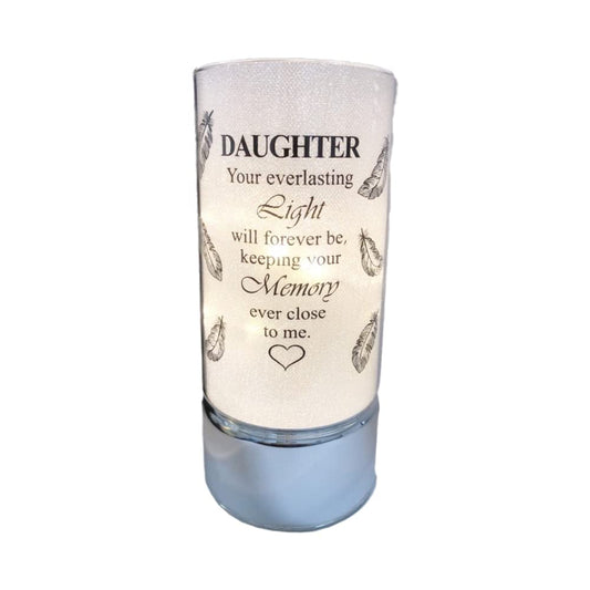 Memorial Light Tubes Ornament, Perfect for Garden and Graveside for any Special Occasion in The Memory of Dad, Mum, Son, Daughter, Husband, Wife, Grandad, Nan, Brother, Sister. (20cm) (Daughter)