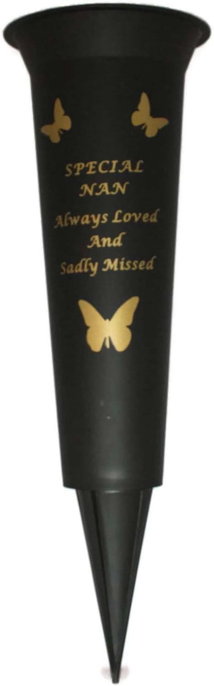 Special Nan Verse Graveside Memorial Grave Spiked Flower Vase