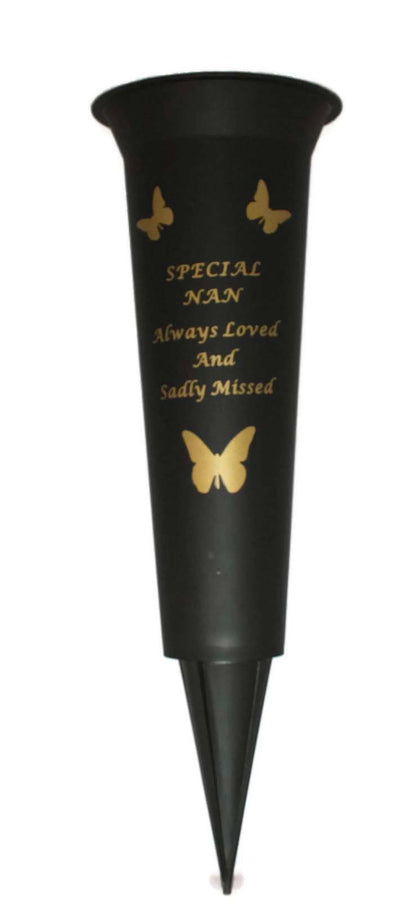 Special Nan Verse Graveside Memorial Grave Spiked Flower Vase
