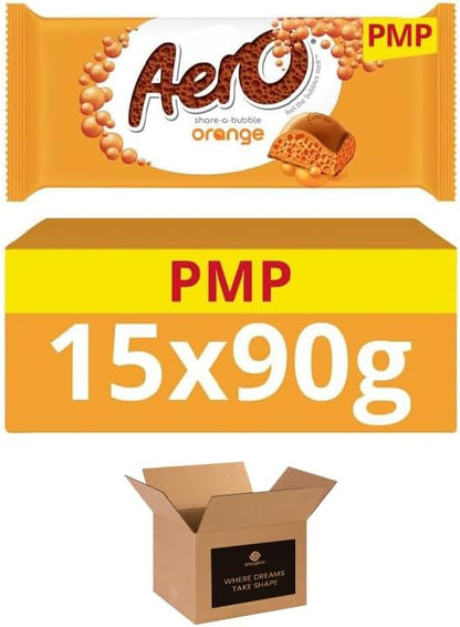 Aeroo Flavoured Aerated Milk Chocolate Sharing Bars - Light & Bubbly Texture | Cocoa Treats for Gifting, Parties, Events or Everyday Choco Treat - 15 x 90g (Aeroo Coconut-15 Bars-90g)