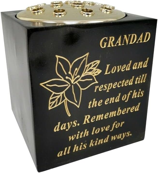 Graveside Memorial Vase – Weatherproof Grave Flower Container with Removable Lid – Elegant Cemetery Tribute Vase | Remembrance Ornament, Sympathy Gift for Loved One (Brother)