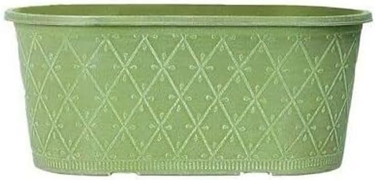 Powdered Whitewashed Trough Window Box 42cm – Decorative Plastic Outdoor Planter with Drainage Holes – Weatherproof Plastic Outdoor Planter with Drainage Holes Flower Pot for Gardens (1, Pink)