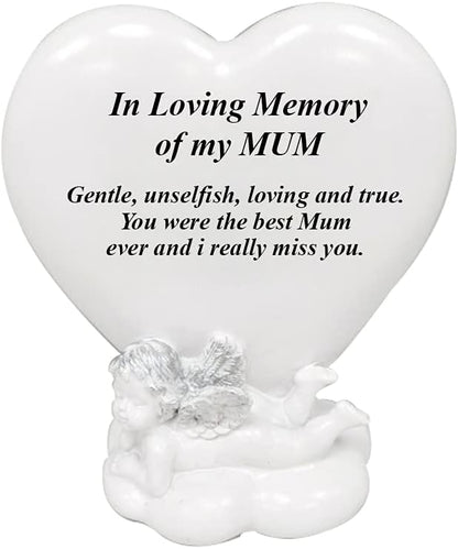 OnlineStreet Memorial Heart Plaques Grave Cherub Ornaments - Personalised Grave Decoration Plaques, Cherub, Engraved with Remembrance Quotes in Loving Memory of your Special Ones (Husband)