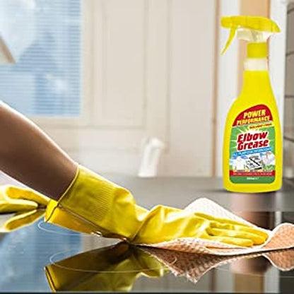 Elbow Grease Multi Surface Degreaser Spray Bottle | Kitchen Laundry Household Cleaner | Clothes Stain Remover - Antibacterial & Multipurpose Spray | Yellow, 500ml (2)