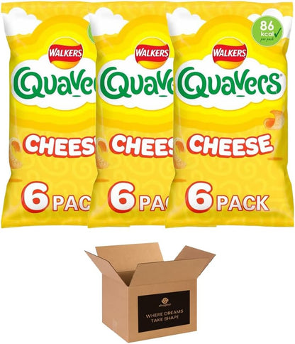 Walkers Crisps Variety Multipack | Assorted Flavours – Classic British Snack Box for Sharing, Lunchbox & Traveling – Family Party Pack Flavored Crispy Snacks (Pack 3, 6xTomato Ketchup 25g)