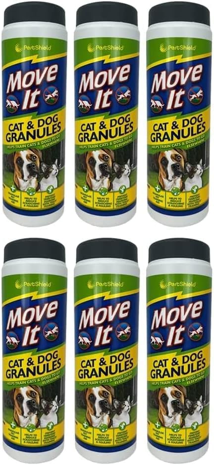 shopior Natural, Non-Toxic Dog and Cat Repellent Granules | Indoor & Outdoor Pet Deterrent for Home & Garden Protection | Highly Effective Cat & Dog Scatter Granules | 240g (Pack of 6)