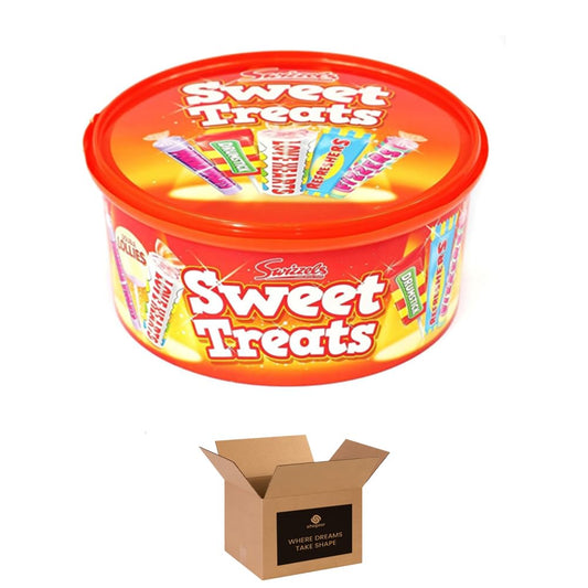 Sweet Treats Assortment Tub – Mixed Retro Sweets Gift Box with Love Hearts, Refreshers, Drumsticks & More – Party Favourites for Kids & Adults | 600g (Pack 1, Sweet Treats)