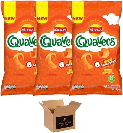Walkers Crisps Variety Multipack | Assorted Flavours – Classic British Snack Box for Sharing, Lunchbox & Traveling – Family Party Pack Flavored Crispy Snacks (Pack 3, 6xTomato Ketchup 25g)