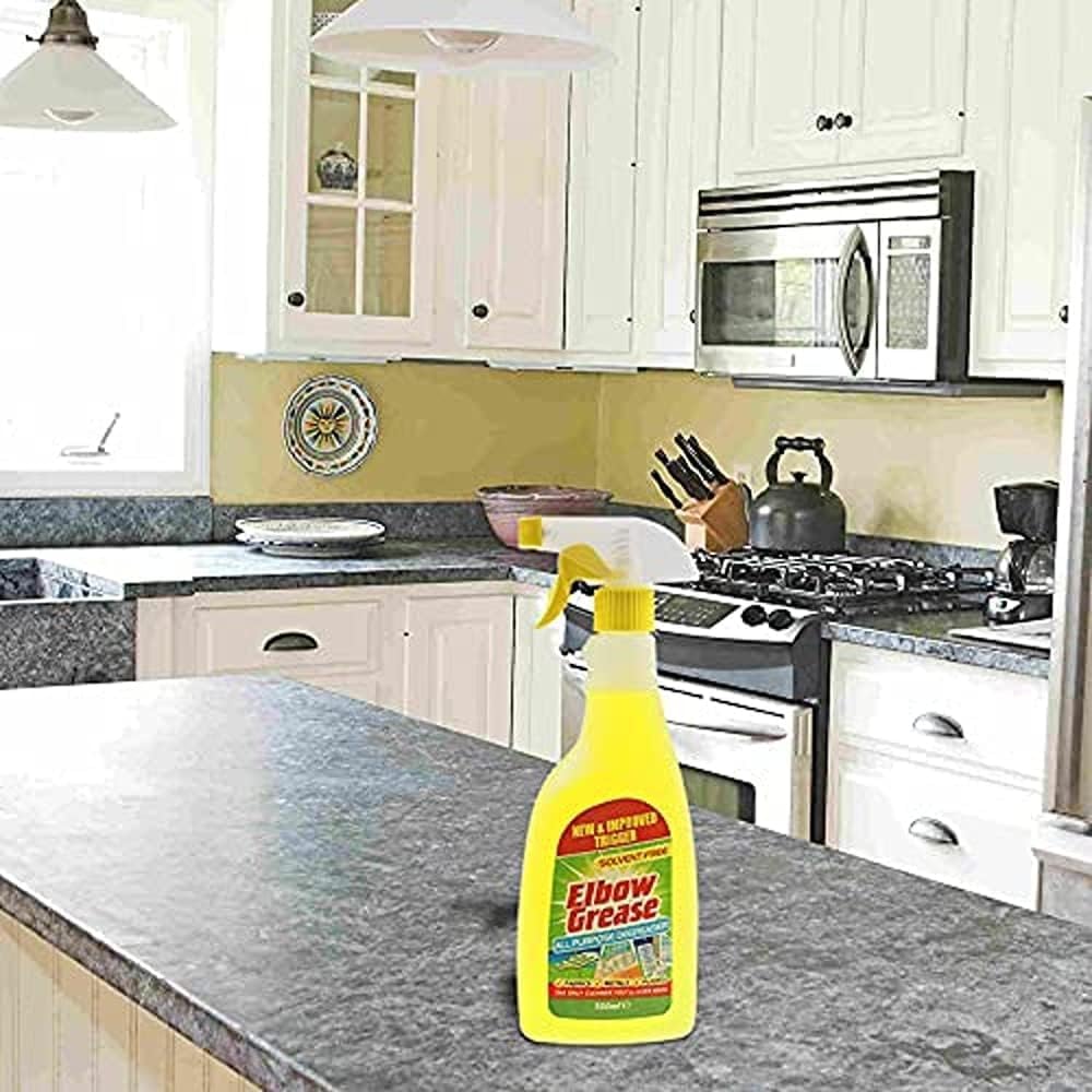 Elbow Grease Multi Surface Degreaser Spray Bottle | Kitchen Laundry Household Cleaner | Clothes Stain Remover - Antibacterial & Multipurpose Spray | Yellow, 500ml (2)