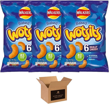 Walkers Crisps Variety Multipack | Assorted Flavours – Classic British Snack Box for Sharing, Lunchbox & Traveling – Family Party Pack Flavored Crispy Snacks (Pack 3, 6xTomato Ketchup 25g)