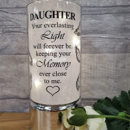 Memorial Light Tubes Ornament, Perfect for Garden and Graveside for any Special Occasion in The Memory of Dad, Mum, Son, Daughter, Husband, Wife, Grandad, Nan, Brother, Sister. (20cm) (Daughter)