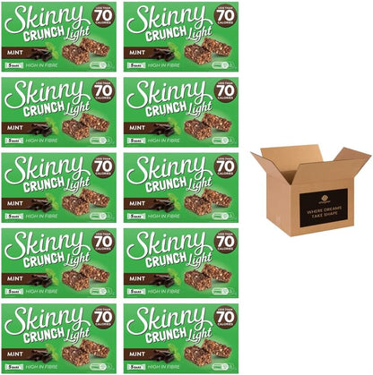 5 × Skinny Crunch Snack Bars – Less Than 90 Calories | High Fibre Cereal Bars Milk Chocolate Flavoured Coating | Snacks for Kids and Adults | Sweet Treat Gifts (Pack 3(15-Bars), Orange)