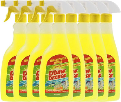 Elbow Grease All Purpose Kitchen/Floor/Tile/Wall/Bathroom/Glass/Carpet Cleaner - Elbow Grease Clothes Stain Remover - AntiBacterial Sticky Stuff Remover Spray (500 ml) (Pack of 2)