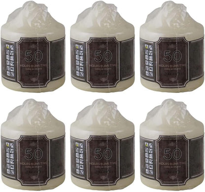 White Unscented Block Candle Gift Set | Large Pillar Candles | Non-Drip Wax Candles for Church, Xmas, Home Decor | Multi Purpose Indoor Outdoor Votive Candles | Long Burn Time (75 Hour, Pack 1)
