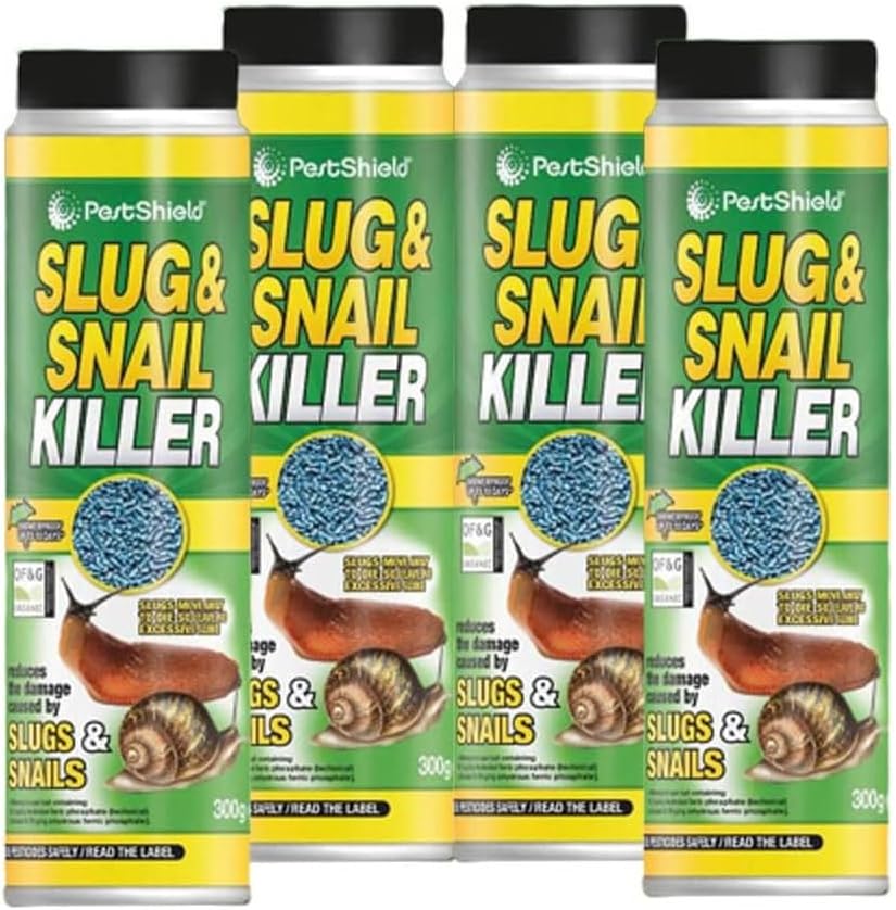 Organic Slug and Snail Control Pellets | All-Natural Slug and Snail Repellent, Eliminator for Indoor and Outdoor Use | Weatherproof Pest Control for Gardens, Fruits, and Vegetables | 300g (Pack of 4)