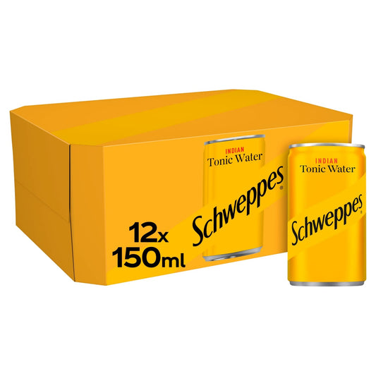Schweppes Indian Tonic Water Can, 12 x 150ml