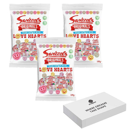Fruity Flavors Sweets Bundle of Joy: Love Hearts & Fruit Flavour Lollipops - Sweet Treat Bags | Share with Family & Friends | Retro Flavour | Natural Ingredients
