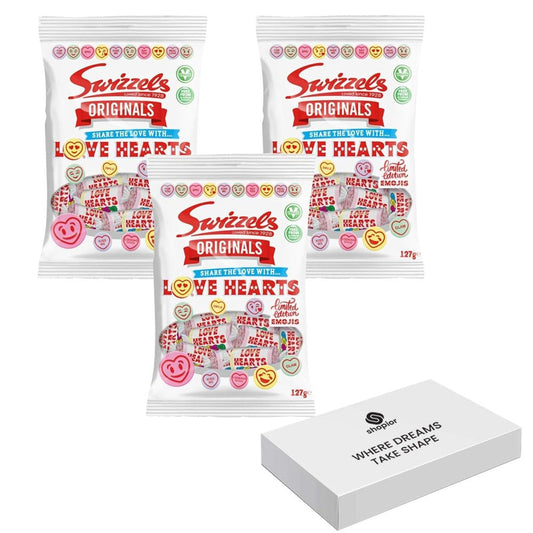 Fruity Flavors Sweets Bundle of Joy: Love Hearts & Fruit Flavour Lollipops - Sweet Treat Bags | Share with Family & Friends | Retro Flavour | Natural Ingredients