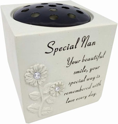 David Fischhoff Memorial Black Rose Bowl with Gold Wording Graveside Flower Vase (Black & Gold - Lily, Dad)