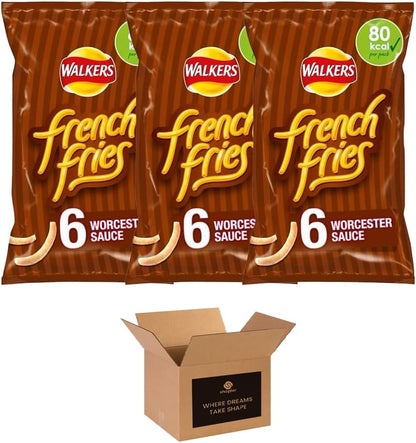 Walkers Crisps Variety Multipack | Assorted Flavours – Classic British Snack Box for Sharing, Lunchbox & Traveling – Family Party Pack Flavored Crispy Snacks (Pack 3, 6xTomato Ketchup 25g)