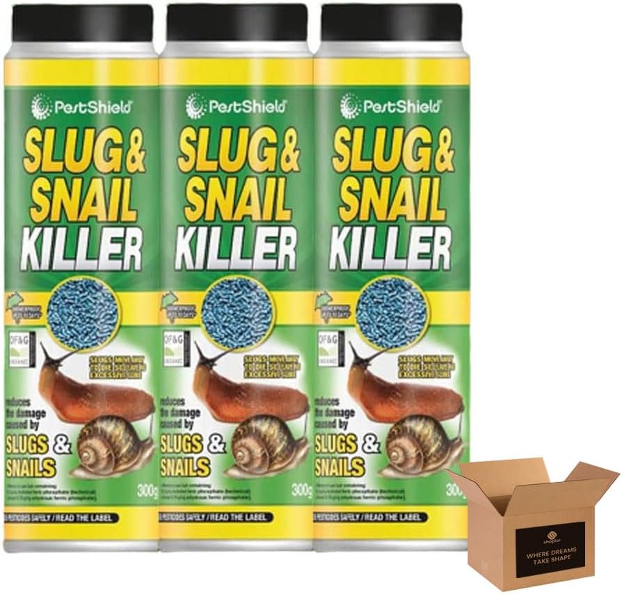 Organic Slug and Snail Control Pellets | All-Natural Slug and Snail Repellent, Eliminator for Indoor and Outdoor Use | Weatherproof Pest Control for Gardens, Fruits, and Vegetables | 300g (Pack of 4)