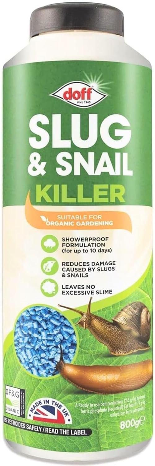 Slug & Snail Killer Max, 800G Powerful Slug Killer Pellets for Protecting Ornamental Plants and Garden Vegetables Snail Repellant Best for Organic Gardening (1Pack)