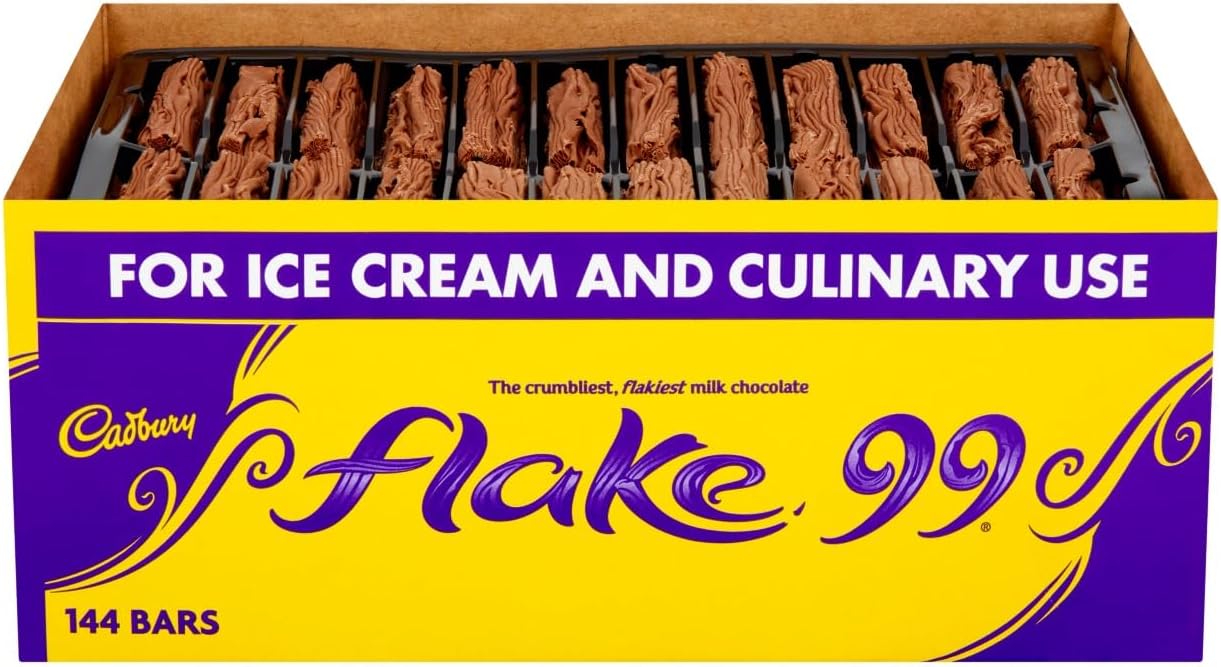 Cadbury Flake 99 Milk Chocolate Bars, Perfect for Ice Creams, Baking and Culinary Use (Box of 144 Bars)
