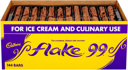 Cadbury Flake 99 Milk Chocolate Bars, Perfect for Ice Creams, Baking and Culinary Use (Box of 144 Bars)