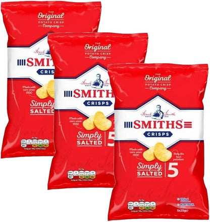 Smiths Chipsticks – Light & Crispy Flavoured Corn Snacks | Low Calorie Retro British Savoury Crisps | 6 Snack Bags | Lunchbox Snacks (Pack 3, Salt & Vinegar)