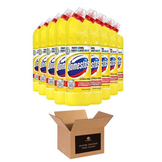 Domestos Thick Bleach Multi Purpose Disinfectant Cleaner | Germ Removal, Prevents Limescale 3x Longer, Antibacterial Toilet Cleaner, Bathroom, Kitchen & Drain Cleaner | 750ml (9, Citrus Fresh)