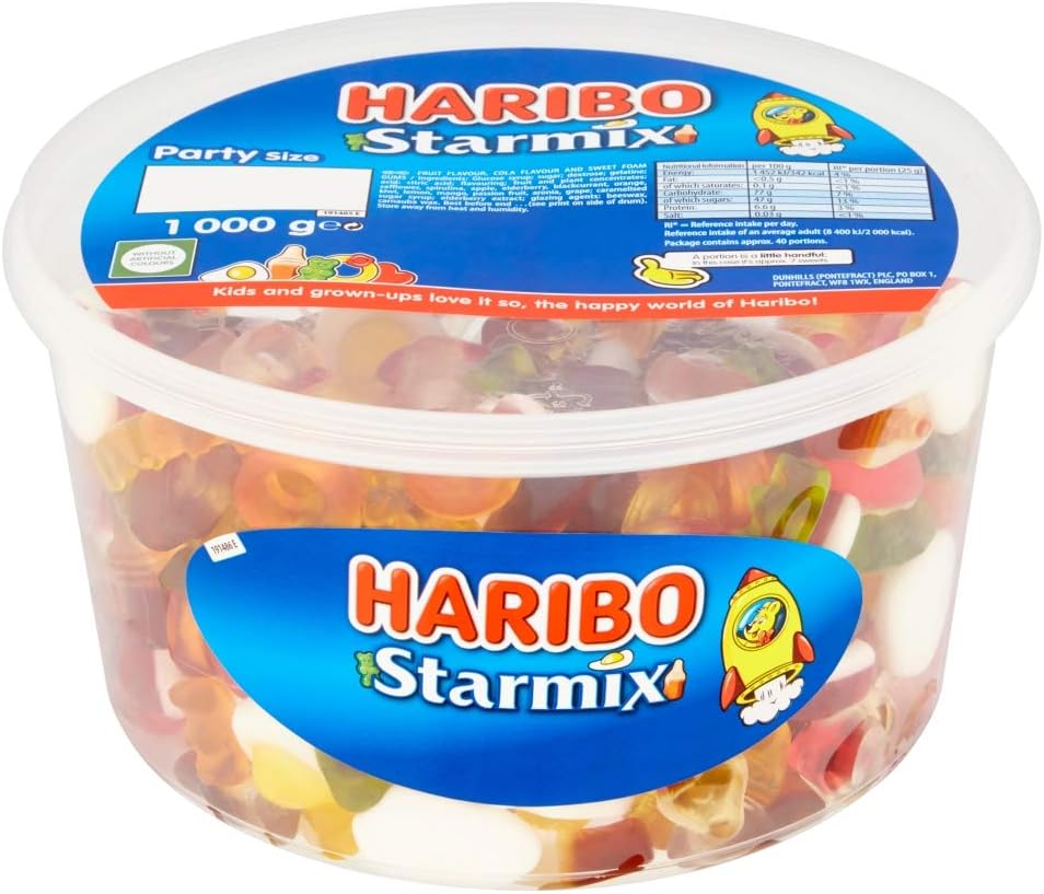 Haribo Starmix Sweets Party Tub, 1kg