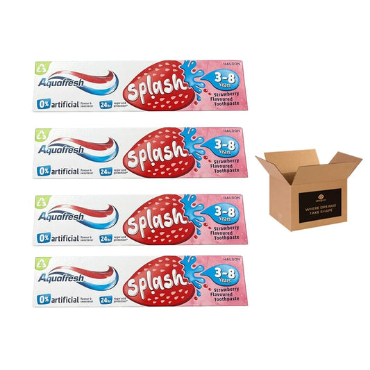 Aquafresh Splash Kids Toothpaste Strawberry Flavour for Kids Ages 3–8 Years | Fluoride Enamel & Cavity Protection Children’s Toothpaste with Puffy Sticker Sheet for Fun - 50ml (4)